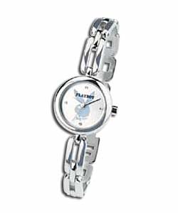 Ladies Silver Dial Bracelet Watch with Stone Detail