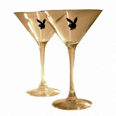 Playboy Martini Glasses Black