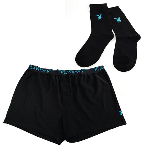 Playboy Mens Boxer and Sock Gift Set