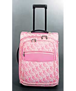 Pink Jacquard Suitcase 20in