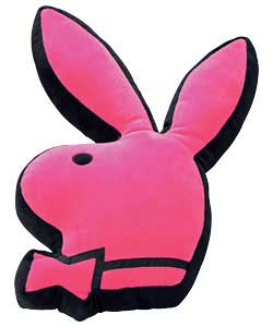 Rabbit Head Cushion - Hot Pink and Black Outline