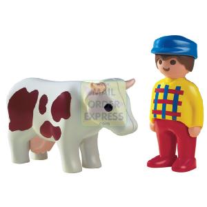 Playmobil 1 2 3 Farmer and Cow