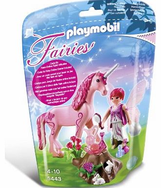 Playmobil 5443 Care Fairy with Unicorn Rose Red