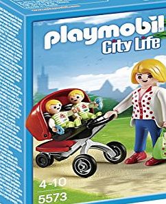 Playmobil 5573 City Life Preschool Mother with Twin Stroller