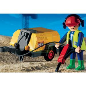 Playmobil Construction Compressor Jack Hammer Phneumatic Drill With Operator
