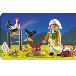 Playmobil Farm Girl with Chickens