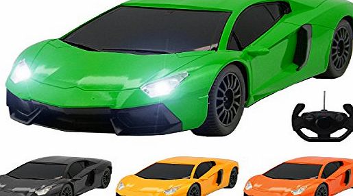 Playtech Logic Lamborghini Style Remote Control Car with Working Lights - Lamborghini Aventador Style Indoor Electric Radio Controlled RC Car - PL9124 1:18 Lamborghini Model - RTR, EP (Green)