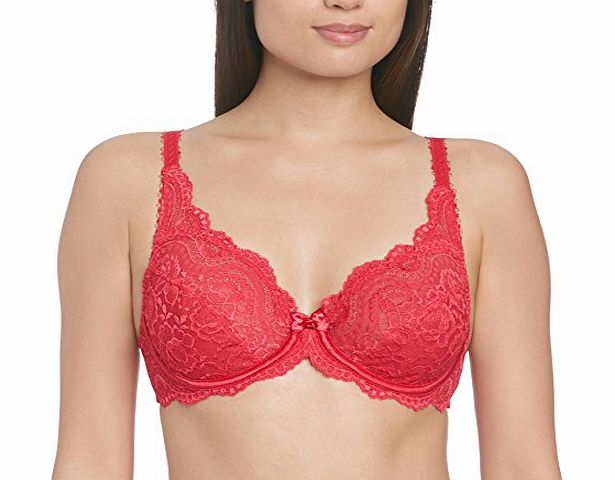 Playtex Womens Flower Lace Full Cup Everyday Bra, Red (Raspberry), 38C