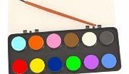 Playwrite Kids Watercolour Paint Set 12 Colours With Brush Art 
