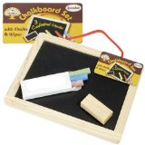 Travel size blackboard, chalks and eraser