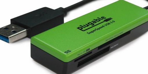 Plugable Technologies Plugable SuperSpeed USB 3.0 Flash Memory Card Reader for Windows, Mac, Linux, and Certain Android Systems - Supports SD, SDHC, SDXC, Micro SD / T-Flash, MS, MS Pro Duo, MMC, and more