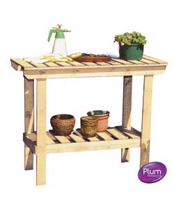 plum Unstained Wooden Staging Table