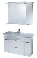 Plumbworld h3o 1000mm Wall Hung Unit with Mirror White