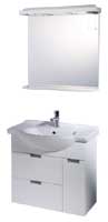 Plumbworld h3o 700mm Wall Hung Unit with Mirror and Canopy White