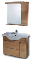 Plumbworld h3o 800mm Wall Hung Unit with Mirror and Canopy White