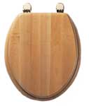 Jupiter Beech Solid Wooden Toilet Seat with Chrome Hinges