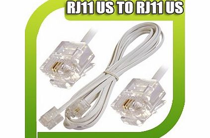 15M High Speed RJ11 to RJ11 BT Broadband Extension Cable Lead For ADSL Modem Router Internet Sky Box 15 M Meter Metre UK