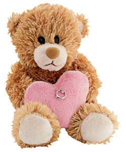 Plush Teddy Bear with Sterling Silver Heart Pendant