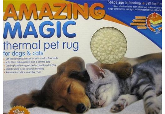 PM AMAZING MAGIC THERMAL PET RUG DOGS CATS SELF HEATING WASHABLE TRAVELLING 64 X 46cm FREE SHIPPING