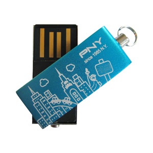PNY 16GB Micro Attache City USB Flash Drive - Blue
