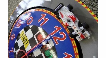 point-kids  Childrens Wall Clock Model Formula 1 Race Car With Movement and Sound