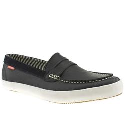 Pointer Male Angus Leather Upper Fashion Trainers in Navy