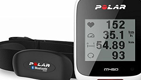 POLAR  M450 GPS Bike Computer with Heart Rate Monitor - White