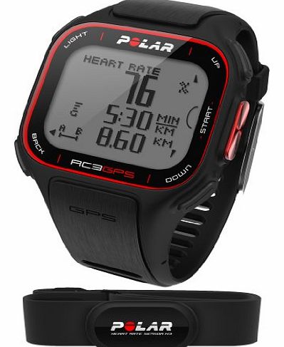 Polar RC3 GPS Heart Rate Monitor and Sports Watch - Black