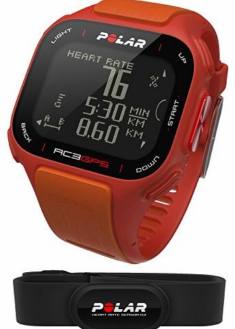 Polar RC3 GPS Heart Rate Monitor and Sports Watch - Red/Orange