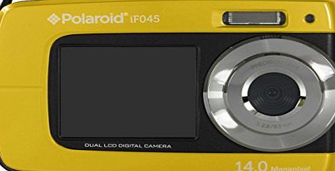 Polaroid IF045 14 Megapixel Waterproof Dual Screen Digital Camera - Yellow (14MP, 2 Screens, Waterproof to 3 Metres 2.7`` Screen)