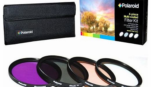 Polaroid Optics 58mm HD Multi Coated Glass 4 Piece Filter Set (UV, CPL, FLD, WARMING)