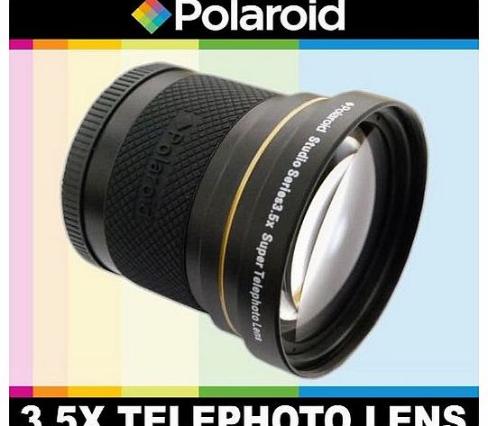 Polaroid Studio Series 3.5X HD Super Telephoto Lens, Includes Lens Pouch and Cap Covers For The Panasonic Lumix DMC-G3, DMC-GF3, DMC-G1, DMC-GH1, DMC-GH2, DMC-GH3, DMC-L10, DMC-GF1, DMC-GF2, DMC-G10,