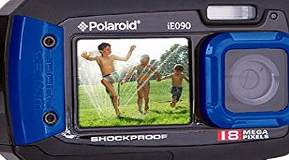 Polaroid Underwater Waterproof Shock Resistant Dustproof 18 Megapixel Digital Camera Polaroid IE090 Compact Camera (18MP, 2 Screens 2.7`` Back, 1.7`` Front, Waterproof to 3 metres) (Blue)