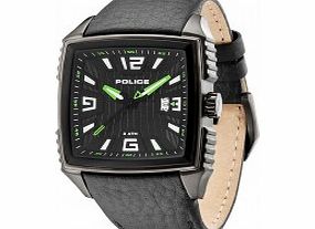 Police Mens Green and Black Patrol Watch