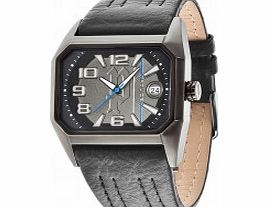 Police Mens Voyager Black Leather Strap Watch
