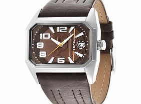 Police Mens Voyager Brown Leather Strap Watch