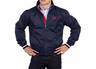 Navy ribbed Varsity jacket