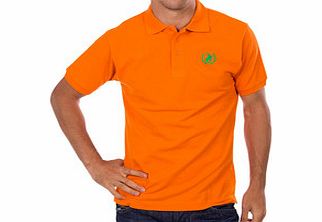 Orange pure cotton logo polo shirt