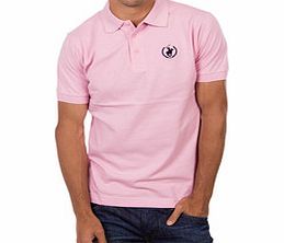Pale pink pure cotton logo polo shirt