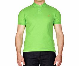 Green and orange pure cotton polo shirt