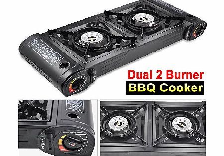 Portable Gas Cooker Stove Camping Cooker Oven - Single/Double Burner (Double Burner)
