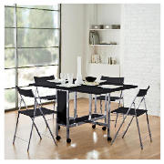 dining table & 4 chairs, black