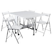 dining table & 4 chairs, white