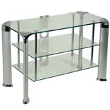 Portability GT11Clear Glass Flat Panel TV Stand