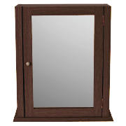Portico Dark Wood Wall Cabinet with Mirrored