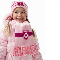 Hat and Scarf Set - Pink - Girls.