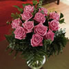 One Dozen Deluxe Pink Roses