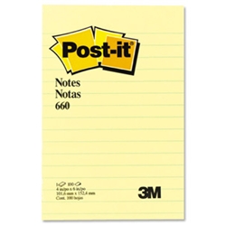 Large Format Yellow Notes - Ruled - 4x6`
