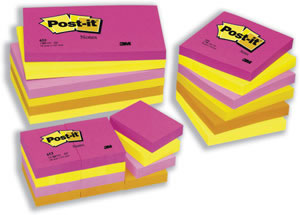 Post-it 3M Post-It Warm Neon Notes Pad of 100 Sheets
