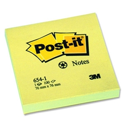Recycled Post-it Notes - Canary Yellow -